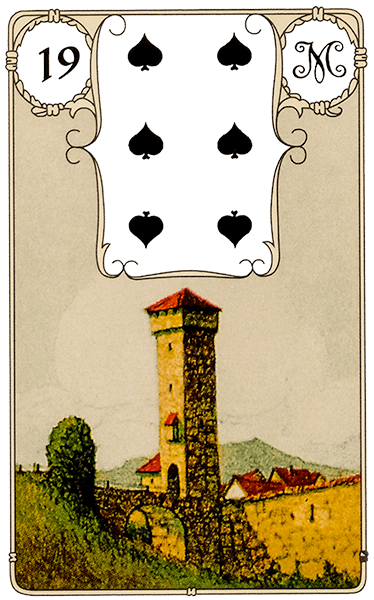 Bedeutung und Kombinationen der Lenormandkarte 19 - der Turm