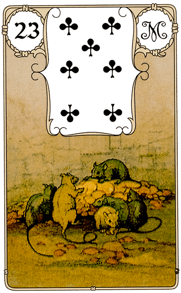 Bedeutung und Kombinationen der Lenormandkarte 23 - die Mäuse