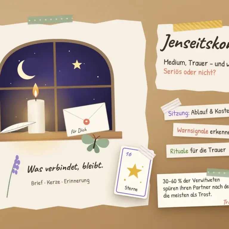 Jenseitskontakt mit einem Medium &ndash; Collage mit Brief, Kerze und Erinnerungen an einen Verstorbenen