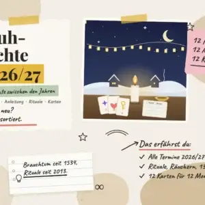 Rauhn&auml;chte 2026/27 &ndash; Kalender der zw&ouml;lf N&auml;chte, R&auml;ucherschale, Notizheft mit 13 W&uuml;nschen und Lenormandkarten